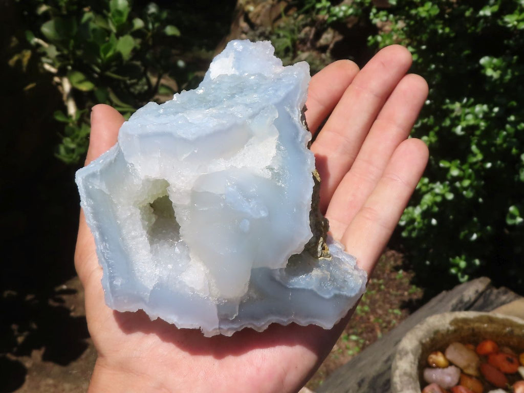Natural Etched Blue Chalcedony Specimens  x 5 From Malawi - TopRock