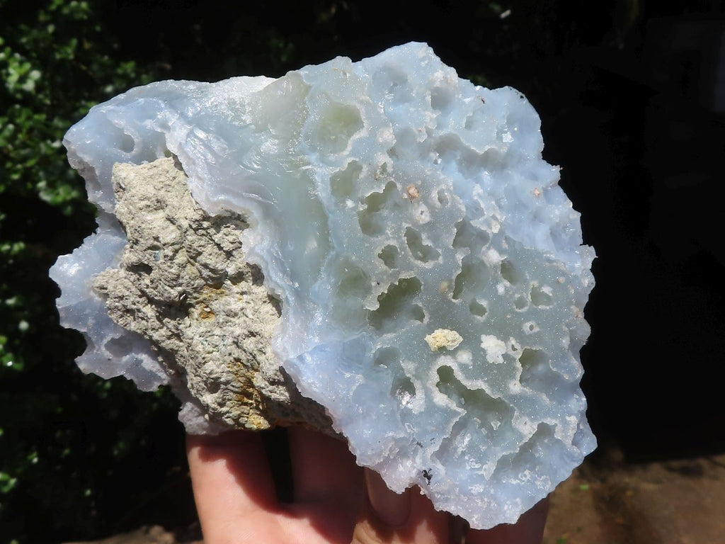 Natural Etched Blue Chalcedony Specimens  x 5 From Malawi - TopRock