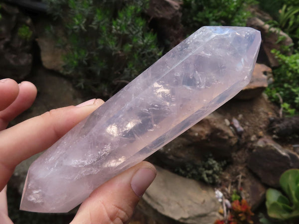 Polished Gemmy Double Terminated Rose Quartz Crystals  x 6 From Madagascar - TopRock