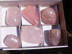 Polished Gemmy Pink Rose Quartz Standing Free Forms x 6 From Antsirabe, Madagascar - Toprock Gemstones and Minerals 
