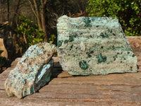 Natural Drusy Coated Chrysocolla & Malachite Dolomite Specimens x 2 From Kakanda, Congo - Toprock Gemstones and Minerals 