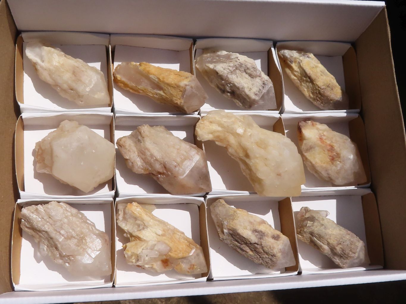 Natural Highly Selected Pineapple Candle Quartz Crystals  x 12 From Ansirabe, Madagascar - Toprock Gemstones and Minerals 