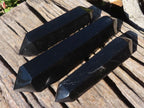 Polished Double Terminated Black Basalt Points  x 3 From Antsirabe, Madagascar - Toprock Gemstones and Minerals 