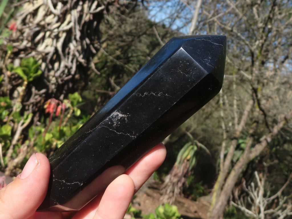 Polished Double Terminated Black Basalt Points  x 3 From Antsirabe, Madagascar - Toprock Gemstones and Minerals 