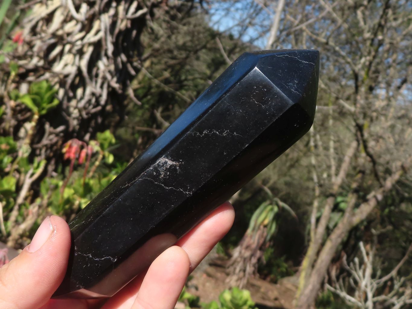 Polished Double Terminated Black Basalt Points  x 3 From Antsirabe, Madagascar - Toprock Gemstones and Minerals 