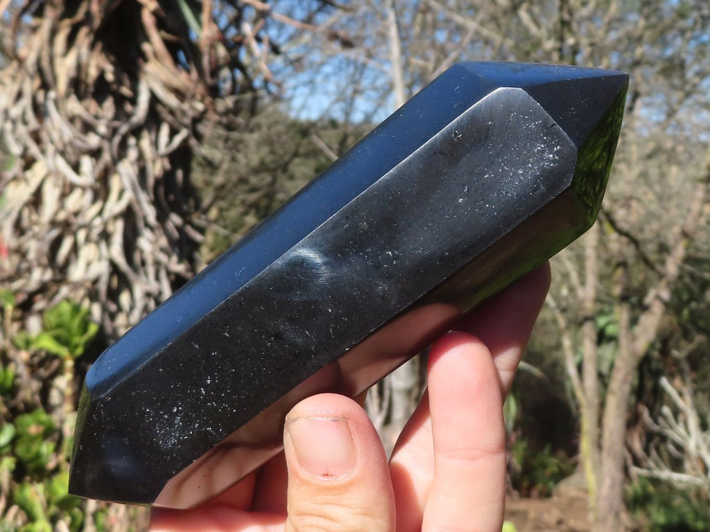 Polished Double Terminated Black Basalt Points  x 3 From Antsirabe, Madagascar - Toprock Gemstones and Minerals 