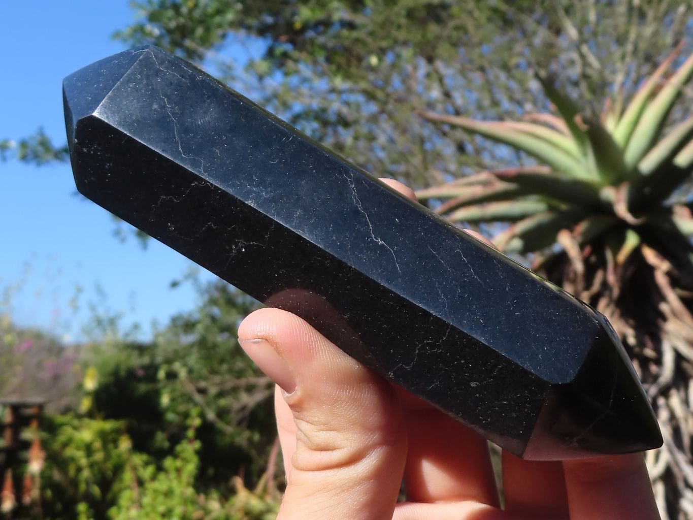 Polished Double Terminated Black Basalt Points  x 3 From Antsirabe, Madagascar - Toprock Gemstones and Minerals 