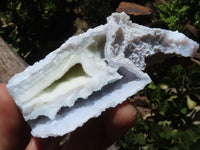 Natural Etched Blue Chalcedony Specimens  x 6 From Malawi - TopRock