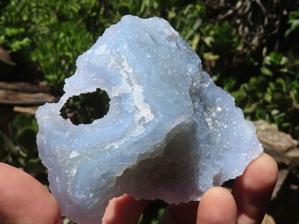 Natural Etched Blue Chalcedony Specimens  x 6 From Malawi - TopRock