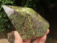 Polished Dragons (Epidote & Piedmontite) Bloodstone Points  x 2 From Tshipise, South Africa - TopRock