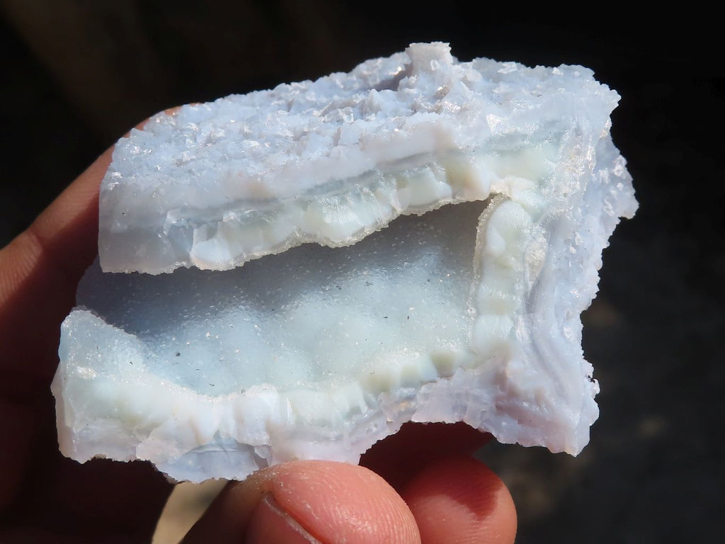 Natural Etched Blue Chalcedony Specimens x 12 From Nsanje, Malawi - Toprock Gemstones and Minerals 