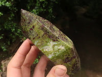 Polished Dragons (Epidote & Piedmontite) Bloodstone Points  x 2 From Tshipise, South Africa - TopRock