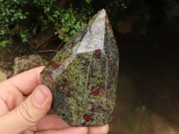 Polished Dragons (Epidote & Piedmontite) Bloodstone Points  x 2 From Tshipise, South Africa - TopRock