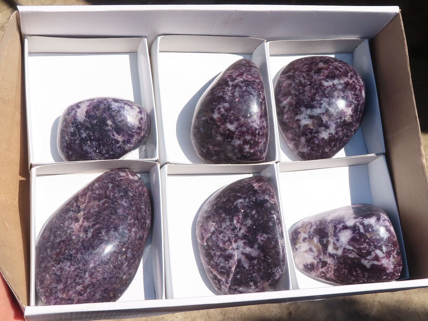Polished Purple Lepidolite Free Forms  x 6 From Zimbabwe - Toprock Gemstones and Minerals 