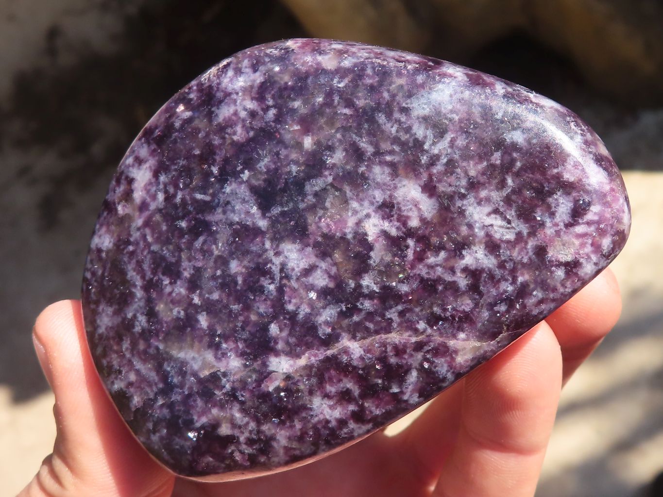 Polished Purple Lepidolite Free Forms  x 6 From Zimbabwe - Toprock Gemstones and Minerals 