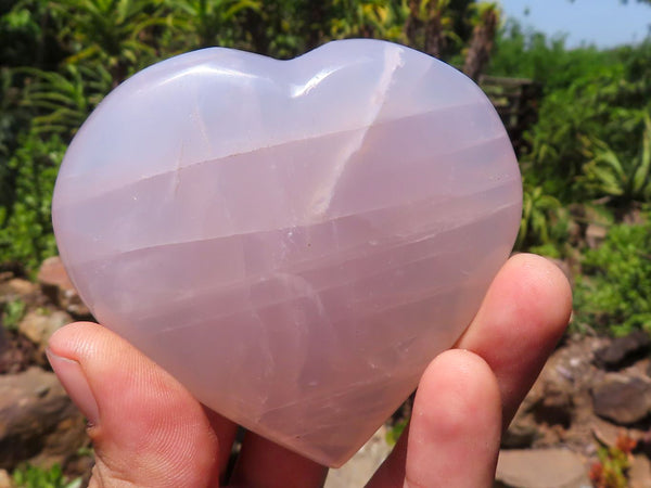 Polished Girasol Rose Quartz Heart x 6 From Ambatondrazaka, Madagascar - TopRock