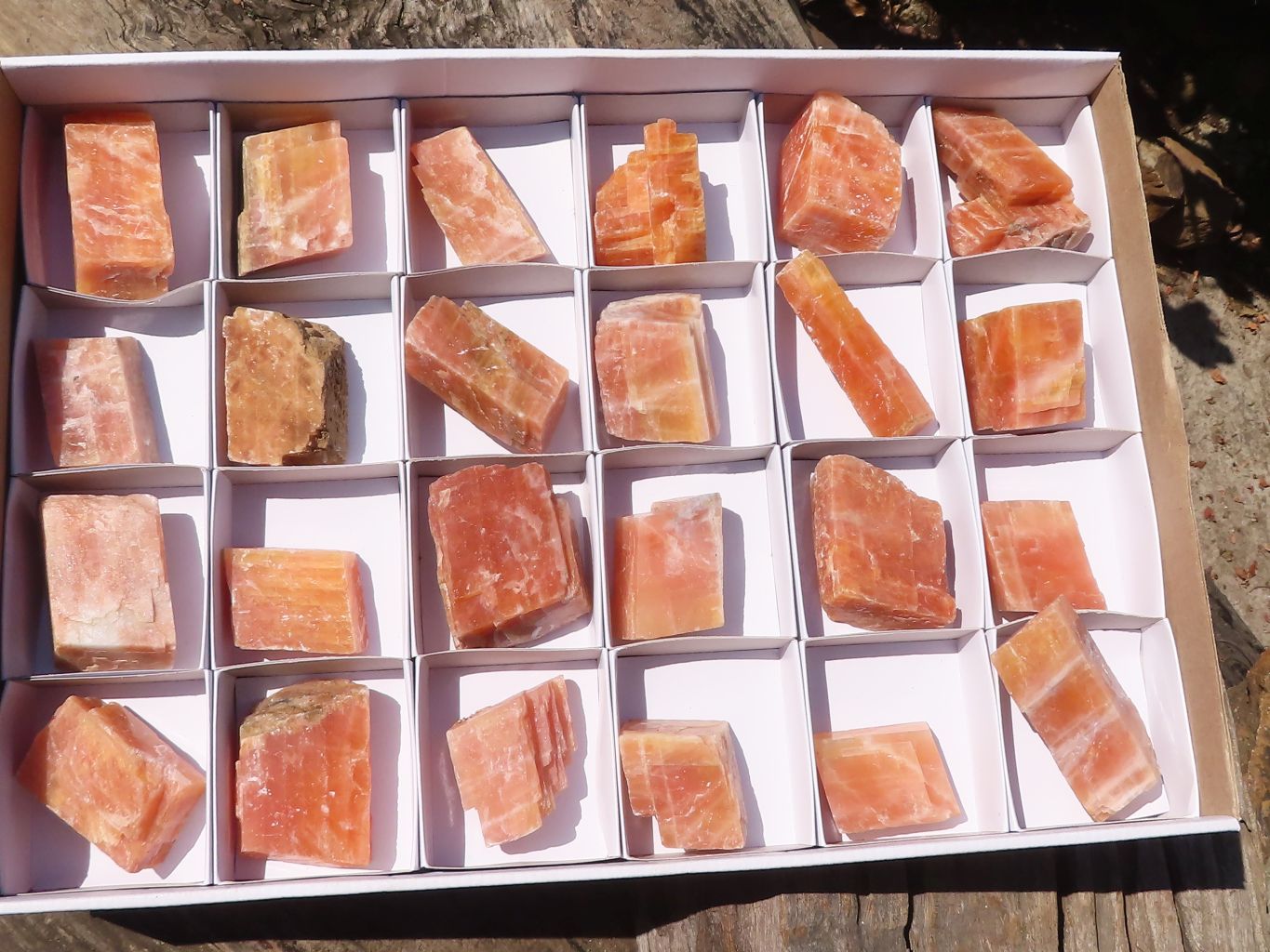 Natural New Sunset Orange Calcite Specimens  x 24 From Spitzkop, Namibia - Toprock Gemstones and Minerals 