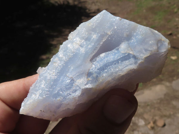 Natural Etched Blue Chalcedony Agate Specimens  x 23 From Malawi - TopRock