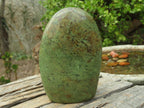 Polished Green Chrysoprase Point & Standing Free Form  x 2 From Madagascar - Toprock Gemstones and Minerals 