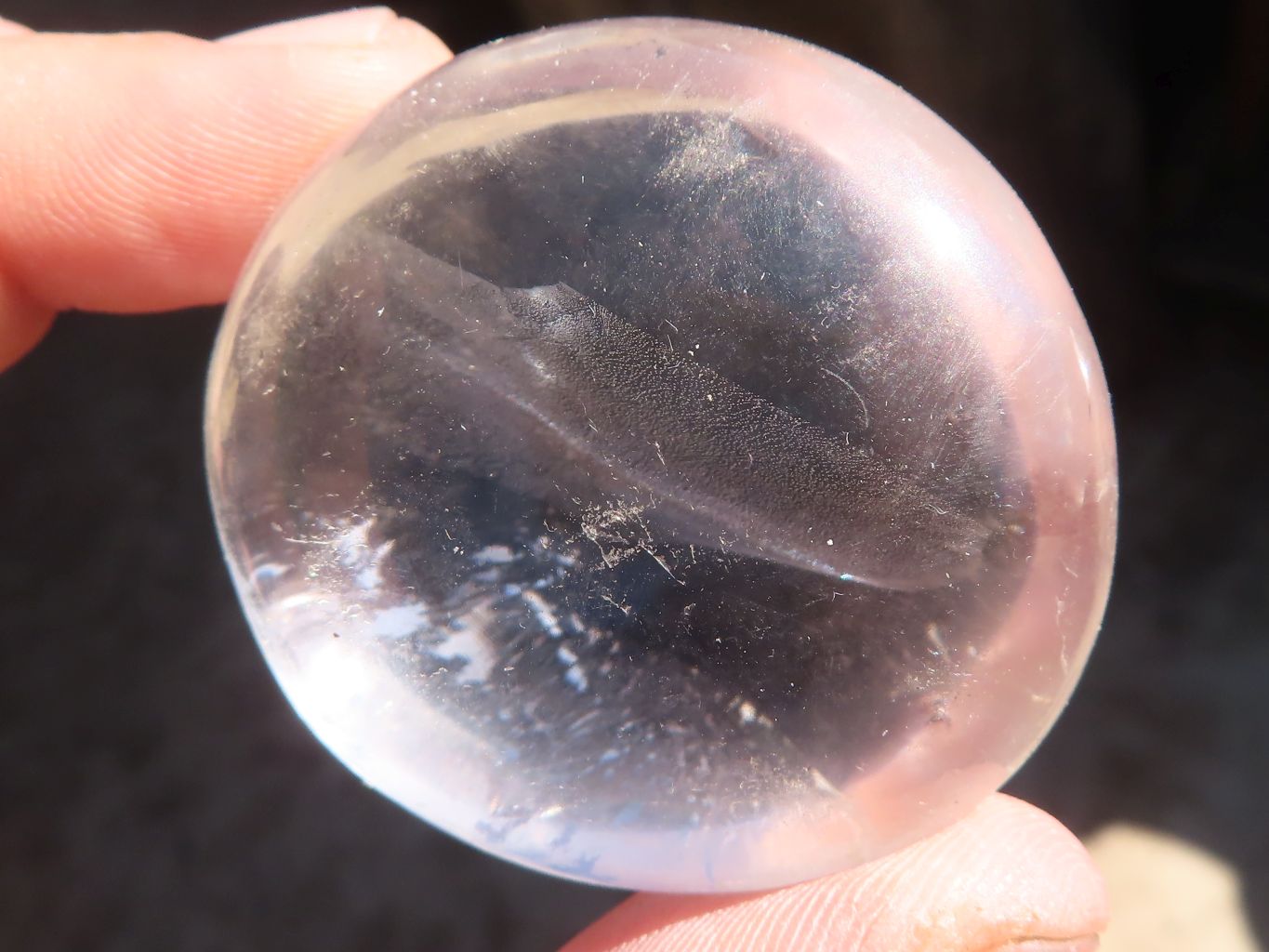 Polished Semi Optic Clear Quartz Galet / Palm Stones x 12 From Madagascar - Toprock Gemstones and Minerals 