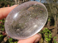 Polished Semi Optic Clear Quartz Galet / Palm Stones x 12 From Madagascar - Toprock Gemstones and Minerals 