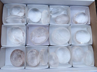 Polished Clear Quartz Galet / Palm Stones x 18 From Madagascar - Toprock Gemstones and Minerals 