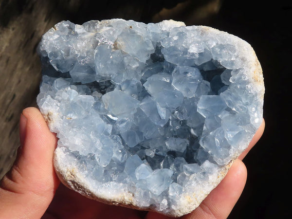 Natural Blue Celestite Crystal Specimens  x 2 From Madagascar