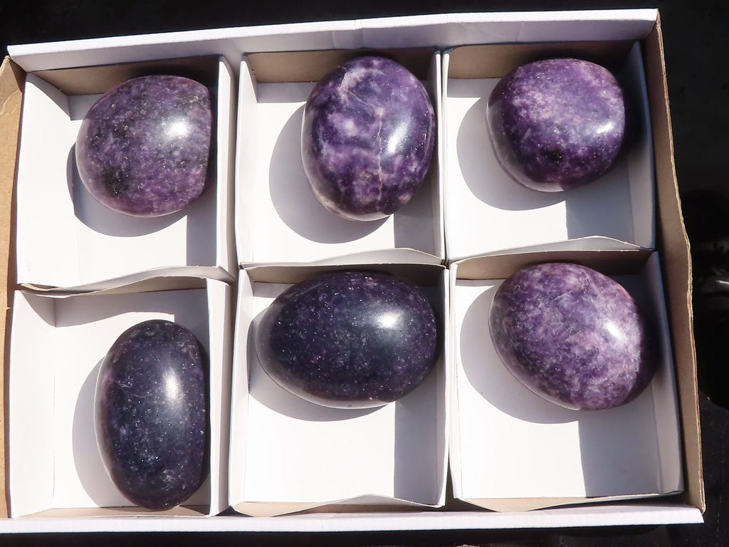 Polished Purple Lepidolite Free Forms  x 6 From Zimbabwe - Toprock Gemstones and Minerals 