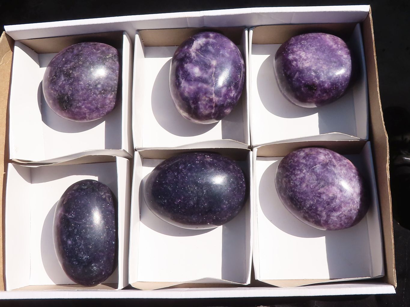 Polished Purple Lepidolite Free Forms  x 6 From Zimbabwe - Toprock Gemstones and Minerals 