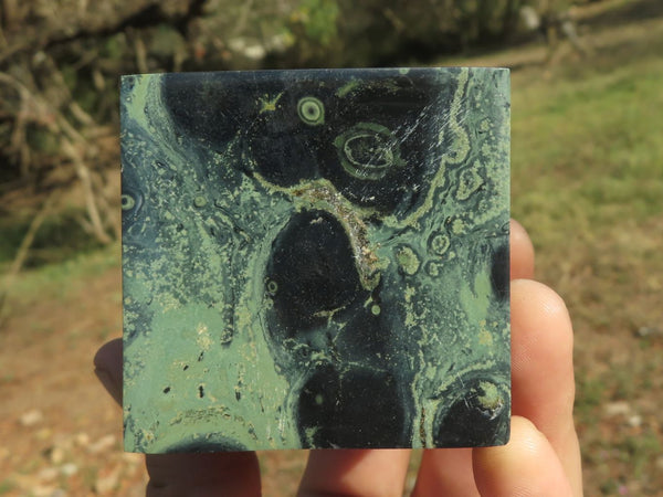 Polished Stromatolite / Kambamba Jasper Cubes (Corners Cut To Stand) x 4 From Katsepy, Madagascar - TopRock