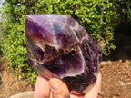 Polished  Dark Chevron Amethyst Points x 2 From Zambia - Toprock Gemstones and Minerals 