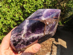 Polished  Dark Chevron Amethyst Points x 2 From Zambia - Toprock Gemstones and Minerals 