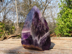 Polished  Dark Chevron Amethyst Points x 2 From Zambia - Toprock Gemstones and Minerals 