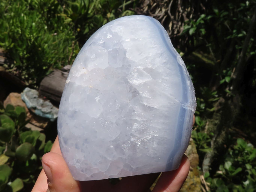 Polished Blue Lace Agate Standing Free Forms  x 3 From Malawi - TopRock