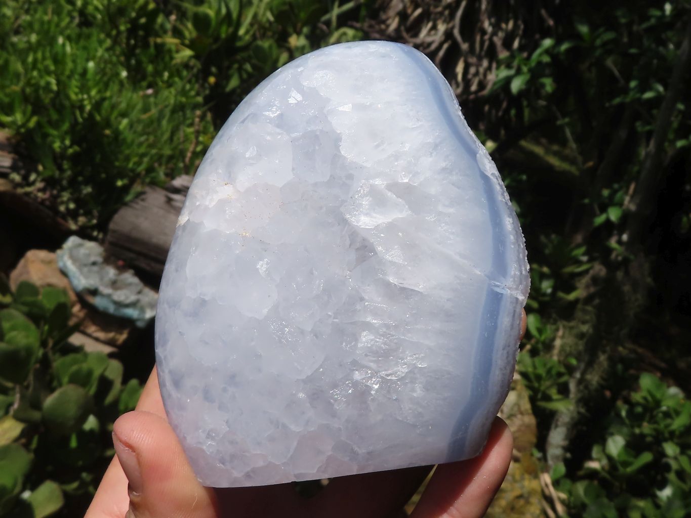 Polished Blue Lace Agate Standing Free Forms  x 3 From Malawi - TopRock
