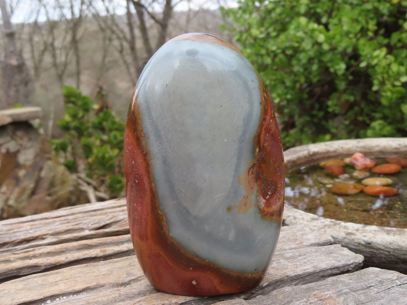 Polished Polychrome Jasper Standing Free Forms  x 3 From Madagascar - Toprock Gemstones and Minerals 
