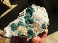 Natural Rare Ball Malachite On Drusy Quartz & Dolomite Specimens x 2 From Kambove, Congo - Toprock Gemstones and Minerals 