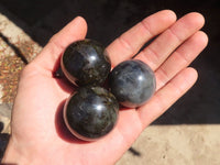 Polished Mini Labradorite Spheres  x 12 From Tulear, Madagascar - Toprock Gemstones and Minerals 
