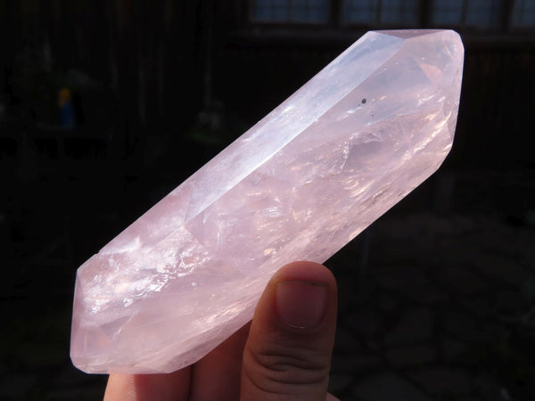 Polished Super Gemmy Pink Rose Quartz Double Terminated Points x 6 From Madagascar - TopRock