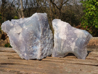 Natural Etched Blue Chalcedony Specimens  x 4 From Nsanje, Malawi - Toprock Gemstones and Minerals 
