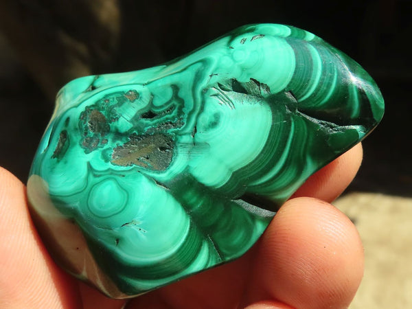Polished Flower & Banded Malachite Free Forms  x 6 From Congo - Toprock Gemstones and Minerals 
