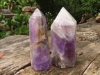 Polished Gemmy Smokey Amethyst Points  x 2 From Madagascar - TopRock
