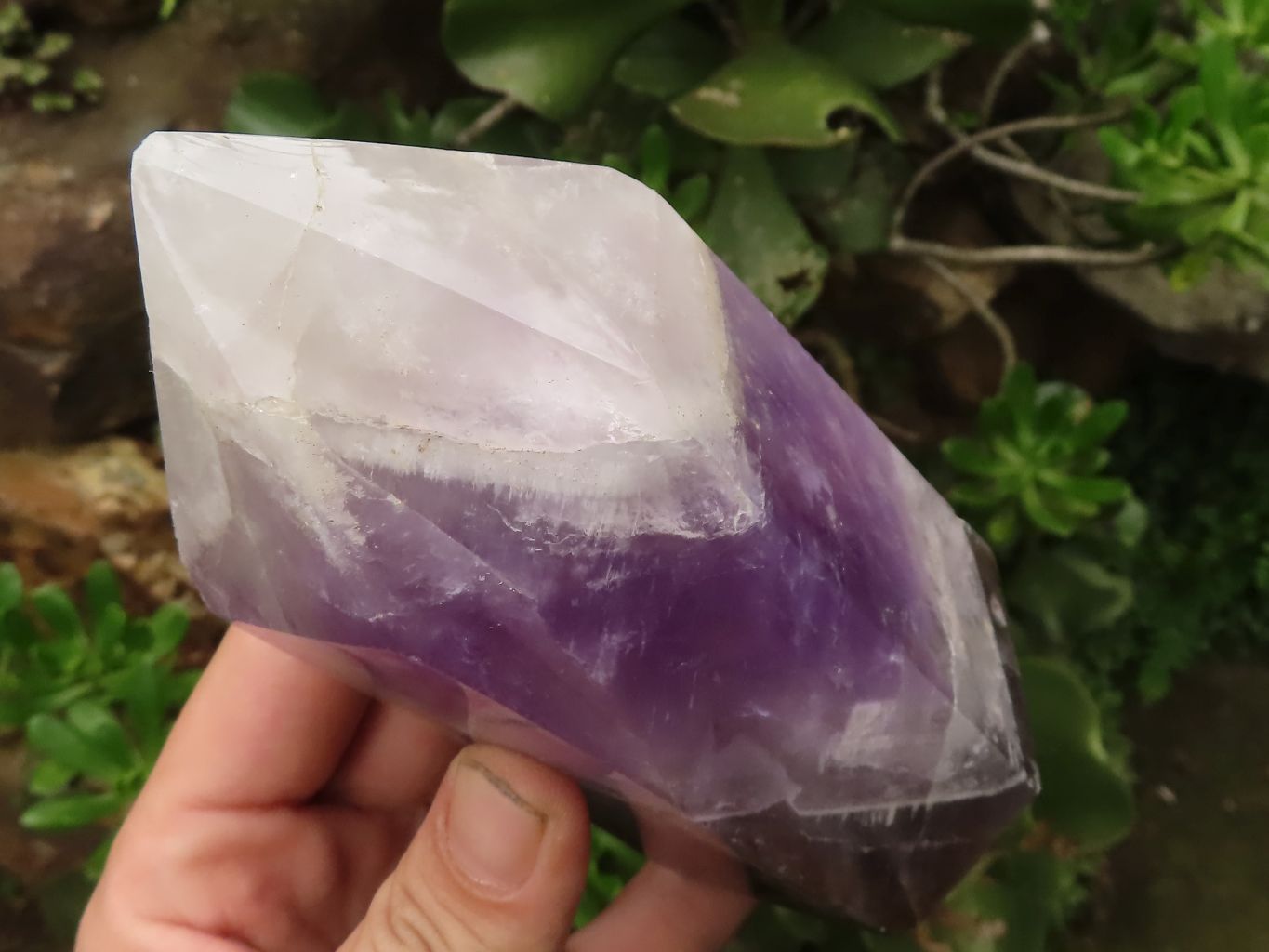 Polished Gemmy Smokey Amethyst Points  x 2 From Madagascar - TopRock