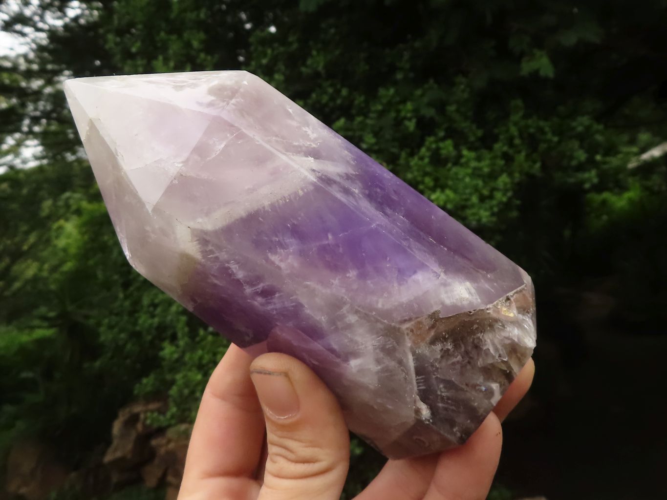 Polished Gemmy Smokey Amethyst Points  x 2 From Madagascar - TopRock