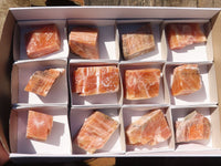 Natural New Sunset Orange Calcite Specimens  x 12 From Spitzkop, Namibia - Toprock Gemstones and Minerals 