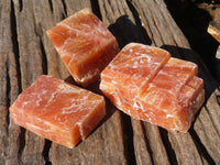 Natural New Sunset Orange Calcite Specimens  x 12 From Spitzkop, Namibia - Toprock Gemstones and Minerals 