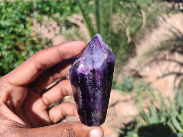 Polished Deep Purple Amethyst Points  x 12 From Zambia