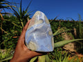 Polished Blue Lace Agate Standing Free Form  x 1 From Nsanje, Malawi - Toprock Gemstones and Minerals 