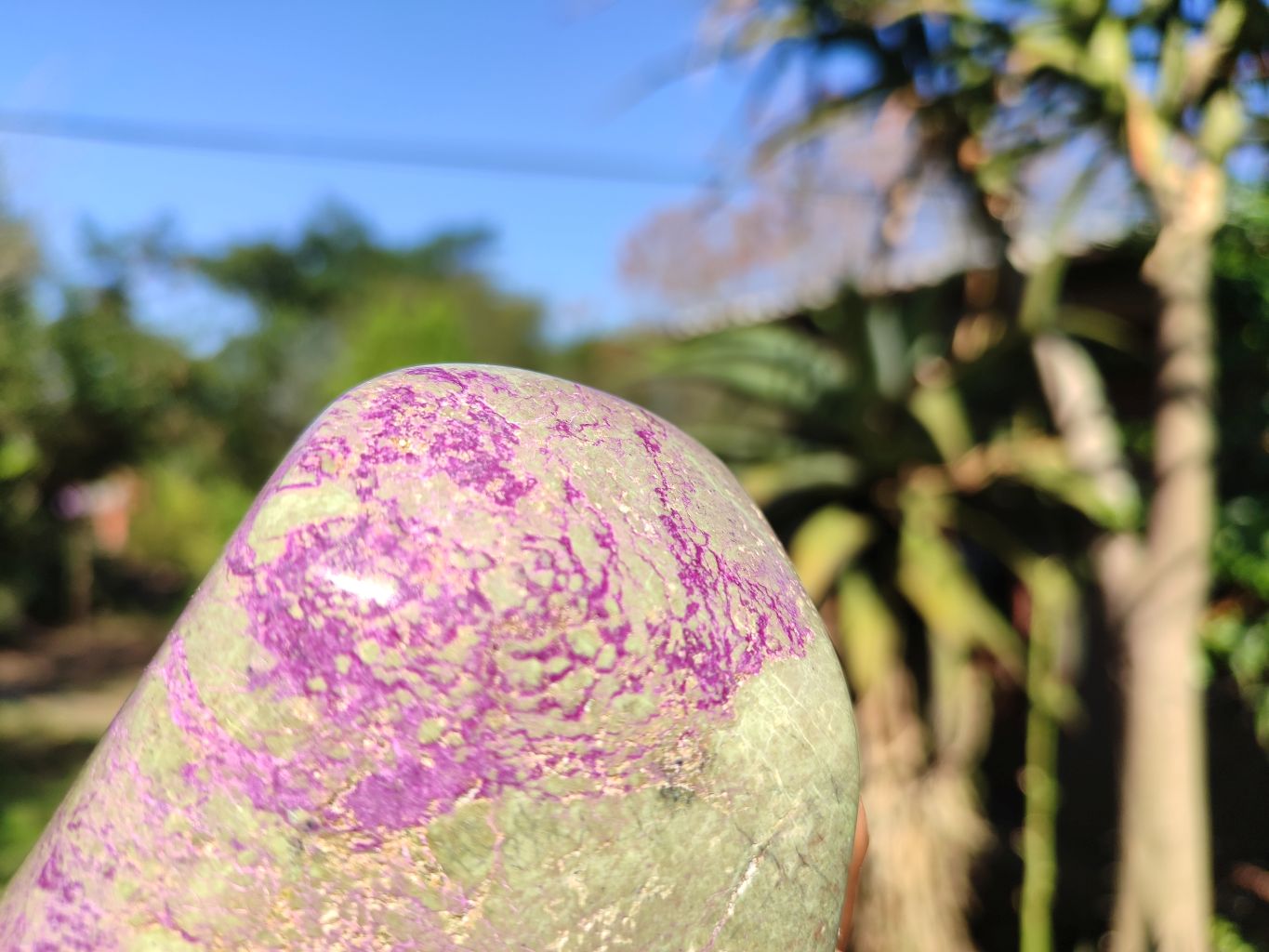 Polished Stichtite & Serpentine Free Forms With Silky Purple Threads  x 3 From Barberton, South Africa - Toprock Gemstones and Minerals 