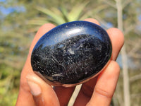 Polished Schorl Black Tourmaline Palm Stones  x 12 From Madagascar - Toprock Gemstones and Minerals 